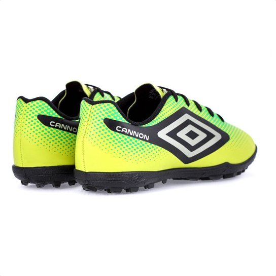 Chuteira Umbro Society Cannon Verde Preto e Prata - Masculina