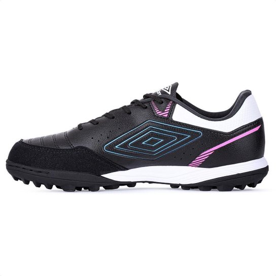 Chuteira Umbro Society X-Comfort Preto Azul e Branco - Masculino