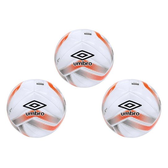 Kit 3 Bolas De Futsal Umbro Sala V Pro LNF - Branco e Laranja 4