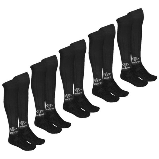 Kit 5 Pares De Meiões Umbro Classic - Preto 39-43