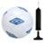 Kit Bola Futsal Umbro Striker + Bomba de Ar - Branco+Azul