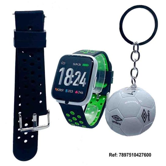 REL DE PULSO UMB-SB1424H-S/BLACK-GREEN. :7897510427600